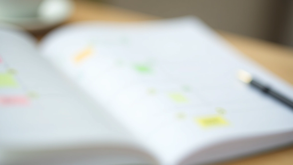 Desk calendar with color-coded time blocks and task scheduling, organized weekly view