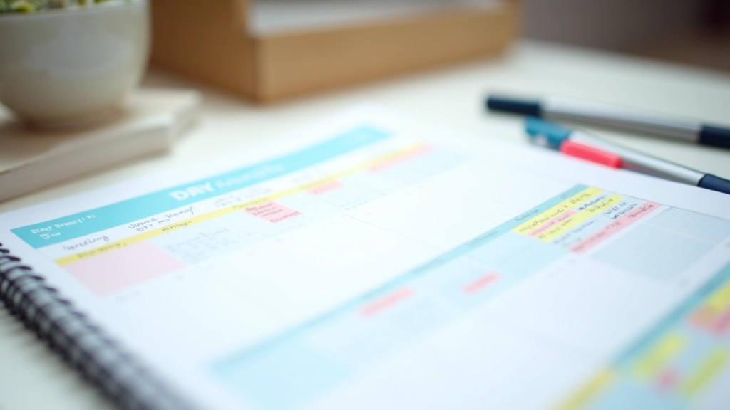 Weekly calendar view with color-coded blocks showing alternating high-demand and recovery days across the week